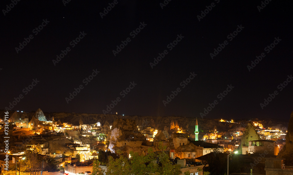 Fototapeta premium beautiful night view of Cappadokia Goreme in Turkey