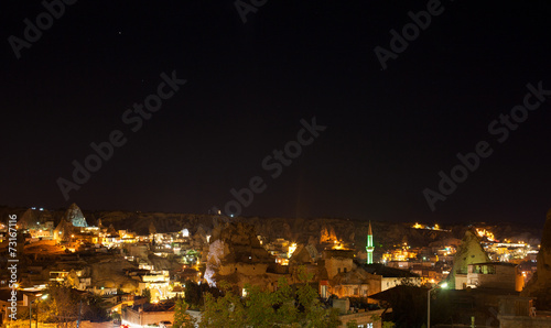 beautiful night view of Cappadokia Goreme in Turkey