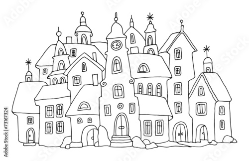 Hand drawing houses
