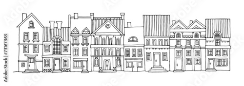 Hand drawing houses