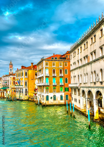 View of the Main Canal at Venice Italy. HDR processed
