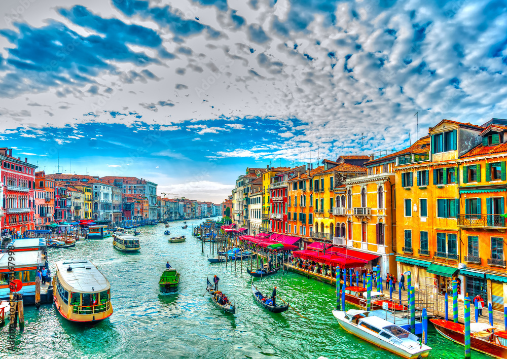 Obraz premium View of the Main Canal at Venice Italy. HDR processed