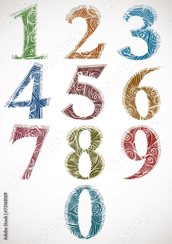 Retro style numbers with fl...