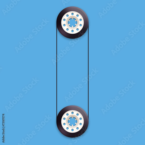 A vector illustration of a recordable babin of tape cassette.