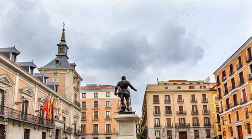 Admiral Bazan Statue Plaza de la Villa Madrid Spain © Bill Perry