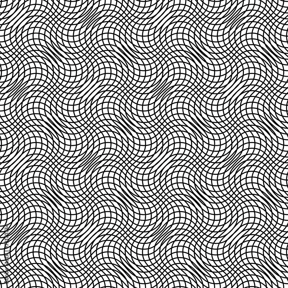 Wave lines monochrome seamless pattern.