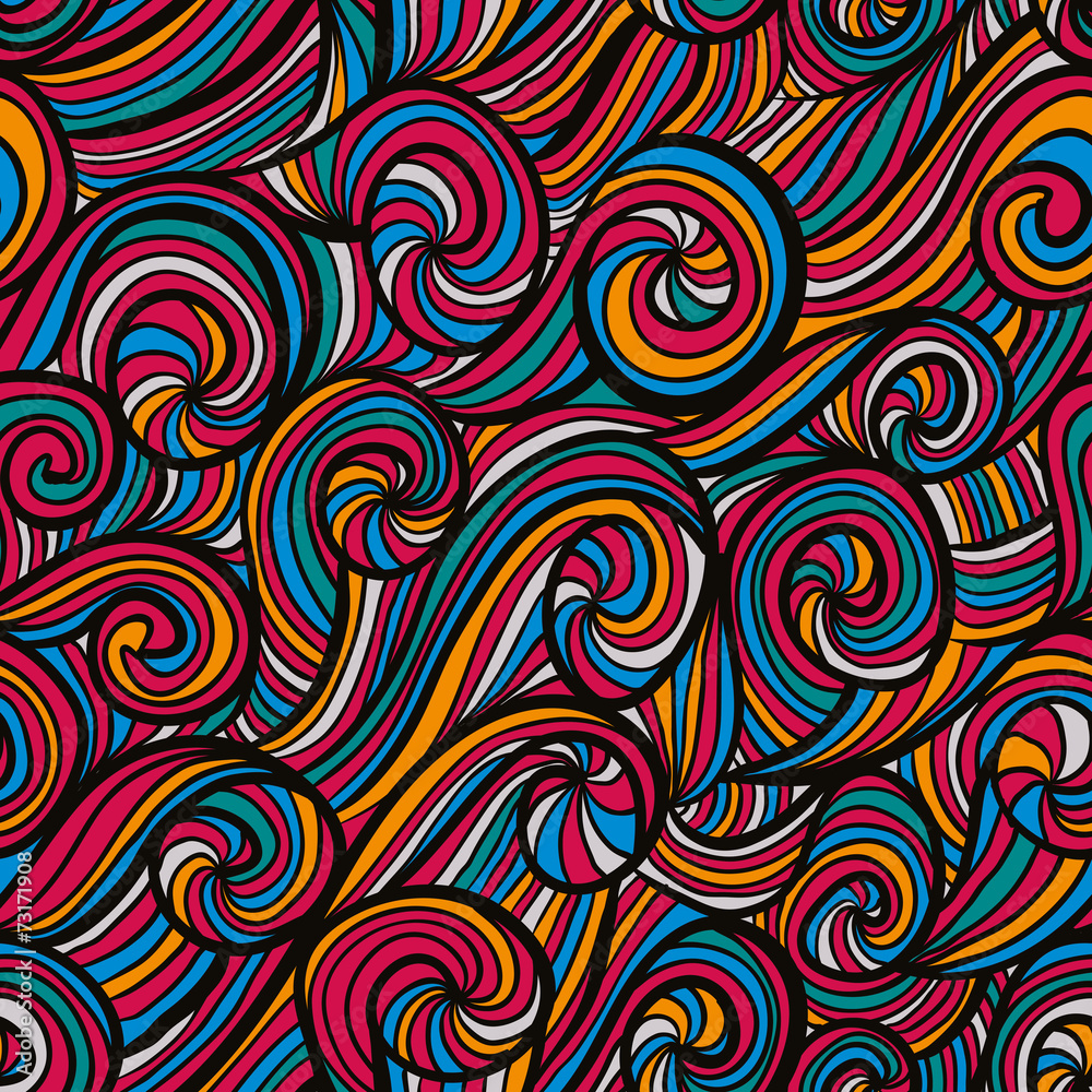 Funky colorful seamless pattern.
