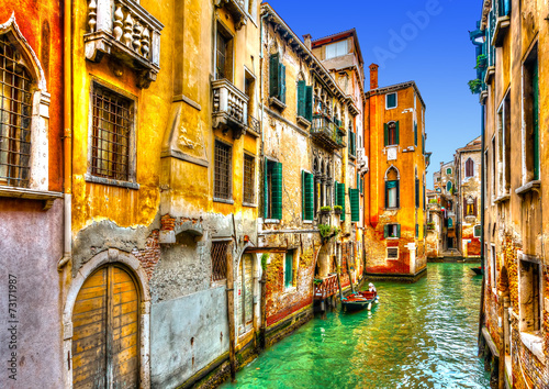 Beautiful view of a canal in Venice Italy. HDR processed © imagIN photography