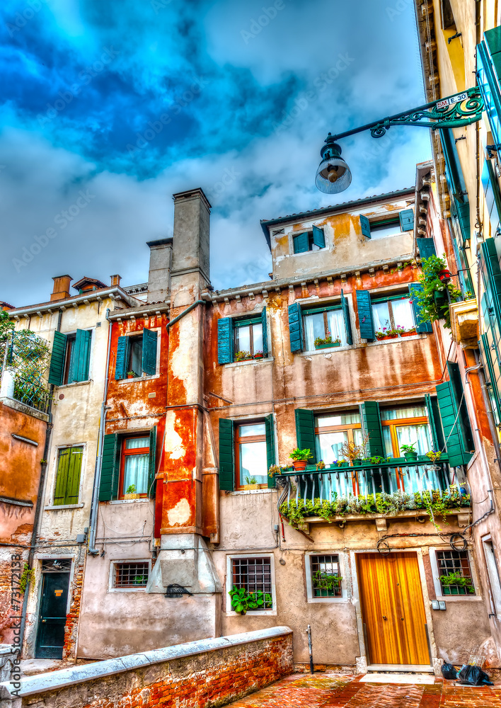 Beautiful old building at Venice Italy. HDR processed