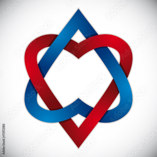 Two hearts linked.