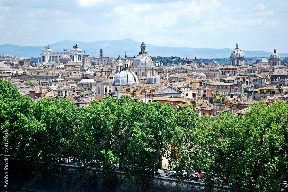 Fototapeta premium Rome city aerial view from San Angelo castle