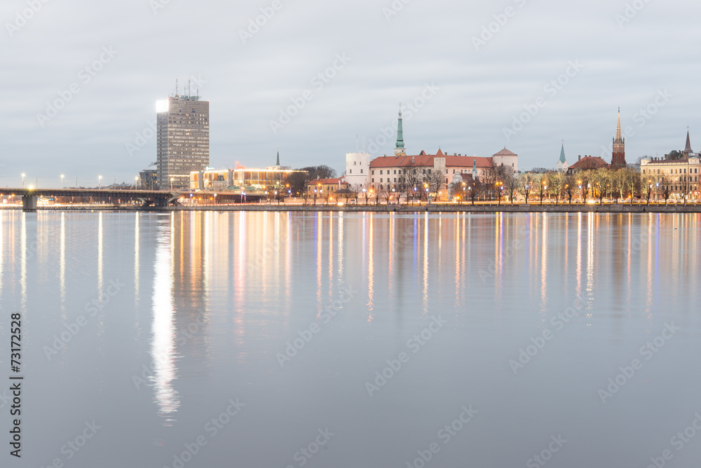 Panorama of the city of Riga, Latvia.