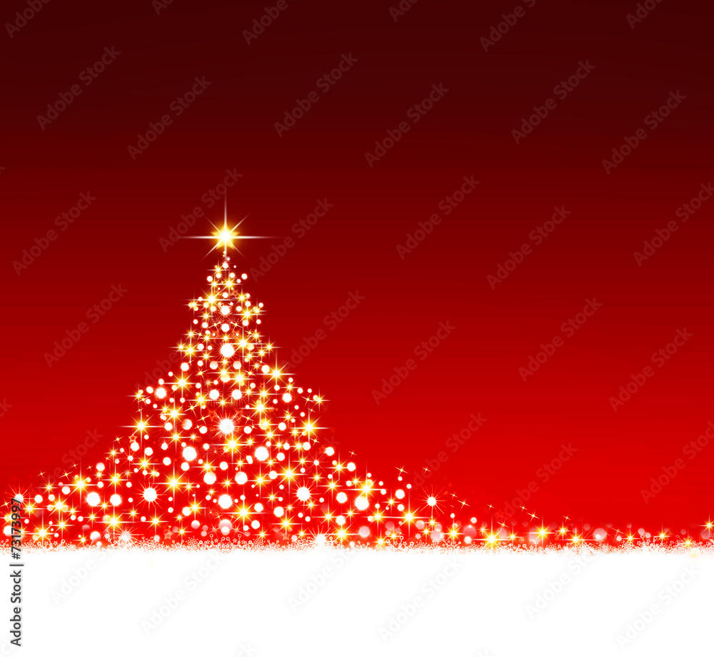 White Christmas tree on red background. White Christmas tree on red background.