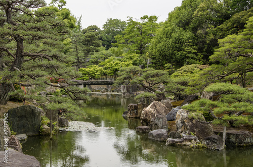 Japanese Garden at Nijojo-castle in Kyoto, Japan