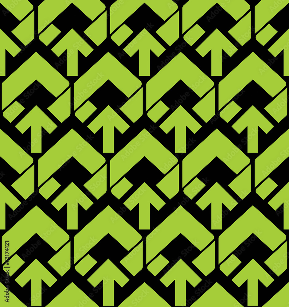 Bright abstract seamless pattern with green arrows. Vector wallp Bright abstract seamless pattern with green arrows. Vector wallp