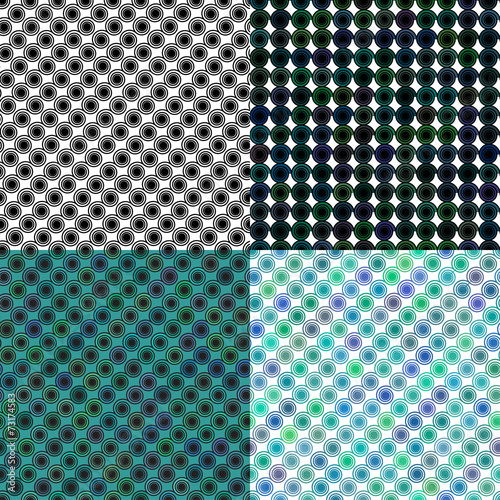 Set of spiral curls colored  pattern.