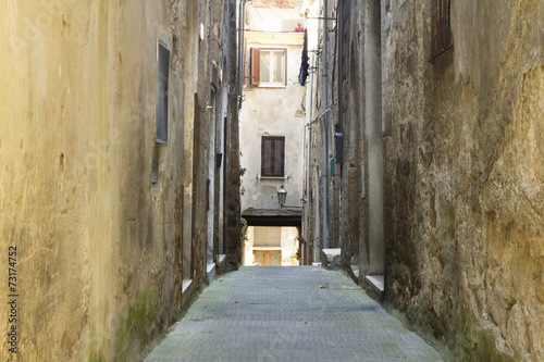 Narrow stone street in a town from Tuscany © bonciutoma