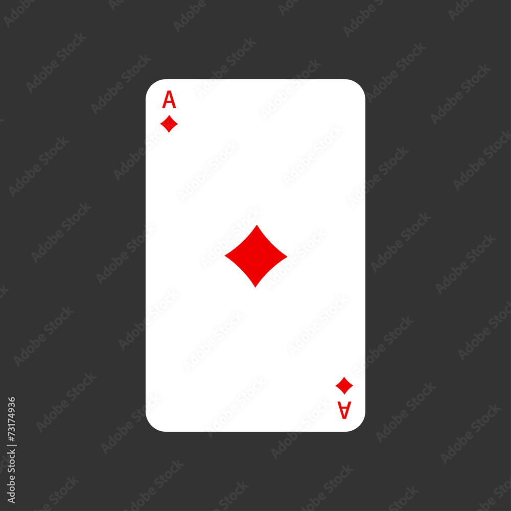 Obraz premium Vector ace playing card on gray