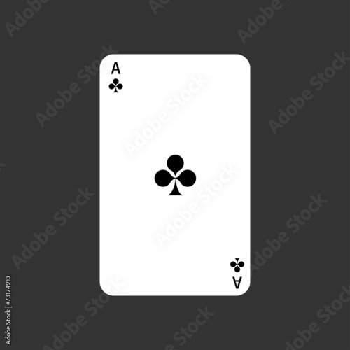 Vector ace playing card on gray