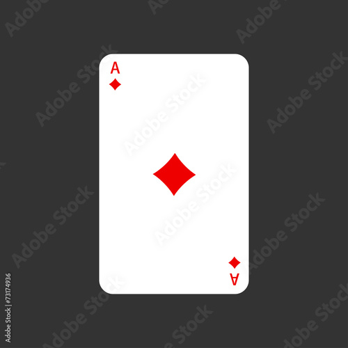 Vector ace playing card on gray