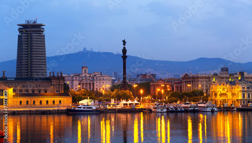 view of Barcelona from Port Vell. Spain
