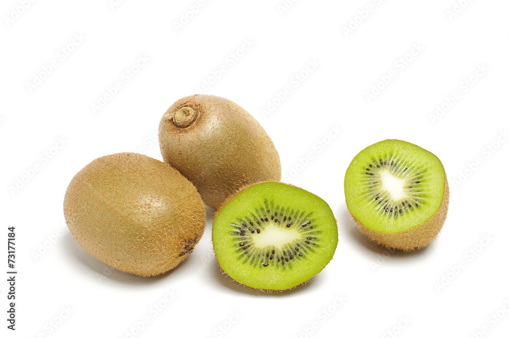 Kiwi fruits isolated on the white background Kiwi fruits isolated on the white background