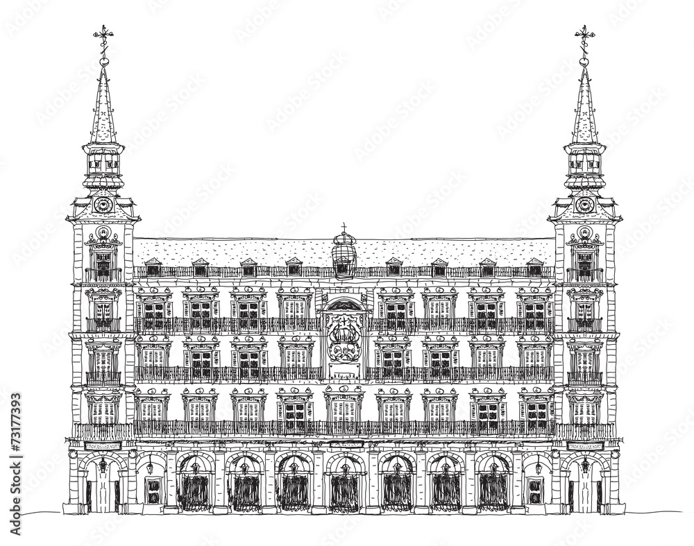 Madrid, house of Phillip III in Plaza Mayor, Sketch collection