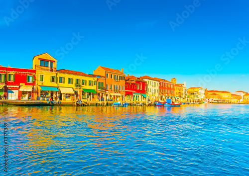 view of the Main Canal at Murano island near Venice Italy