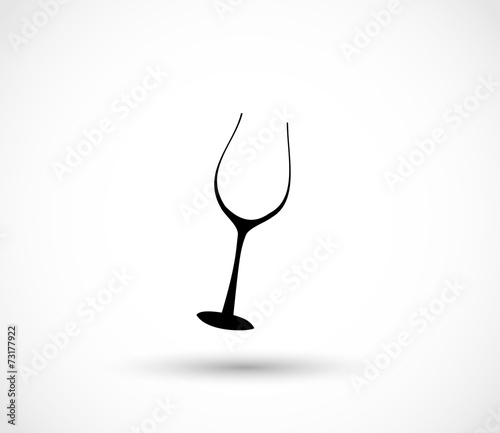 Glass wine icon vector