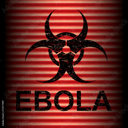 Ebola virus abstract grunge alert symbol