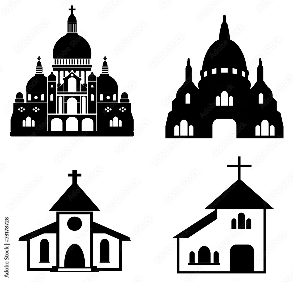 Lieux de cultes en 4 icônes
