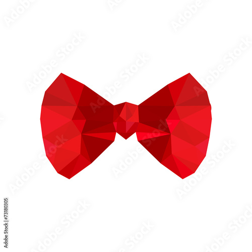 Illustration of origami red bow