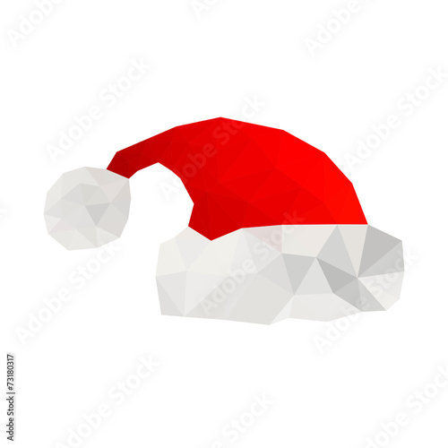 Illustration of origami santa hat