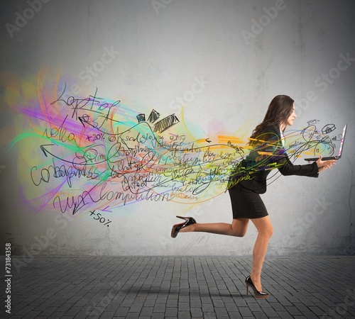 Businesswomen run photo