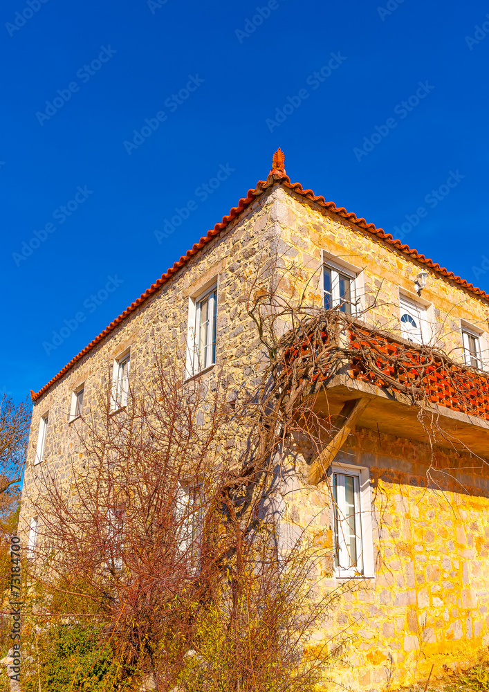 old house at Peleta village in southern Peloponnese in Greece