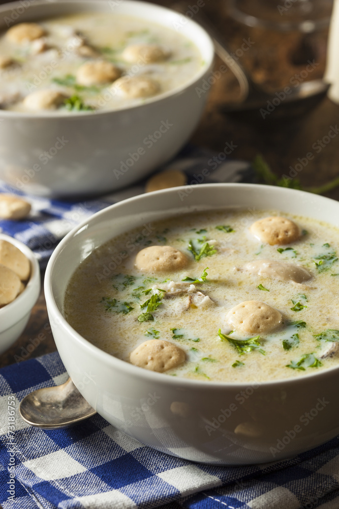 Homemade Oyster Stew with Parsley