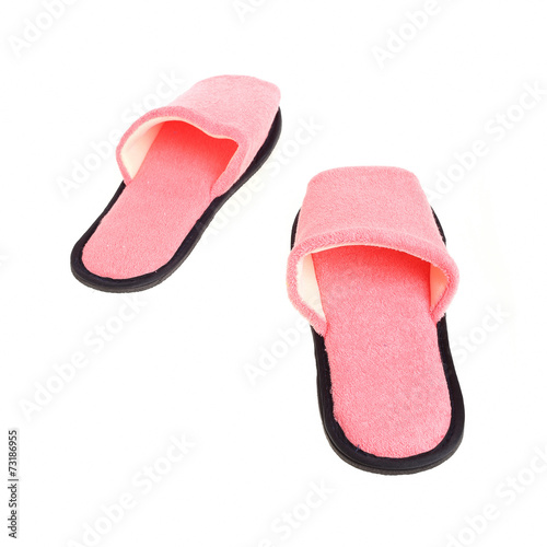pink slippers footwear isolated on white background