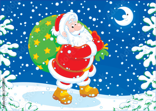 Santa Claus with his bag of Christmas gifts