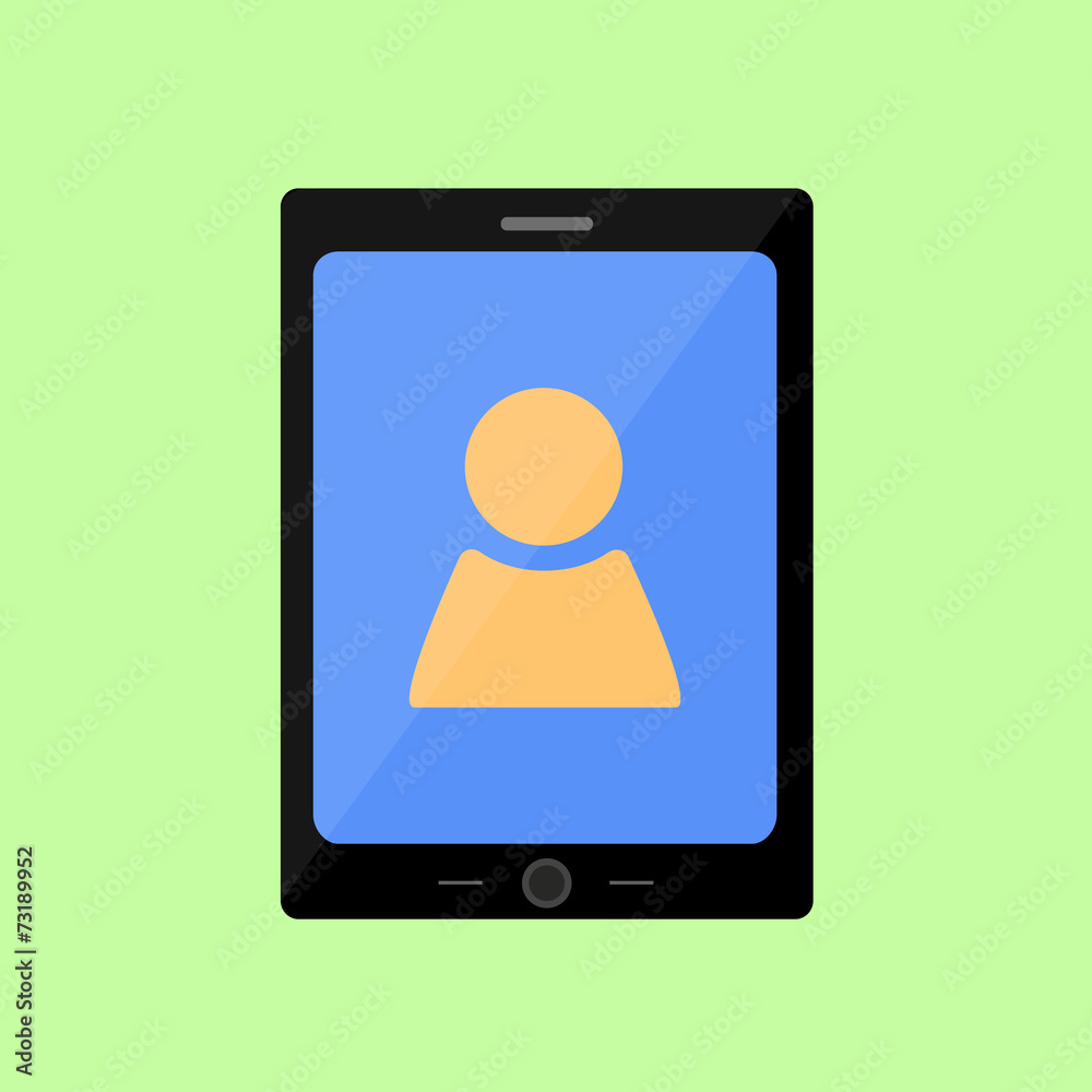 Flat style touch pad with person sign Flat style touch pad with person sign