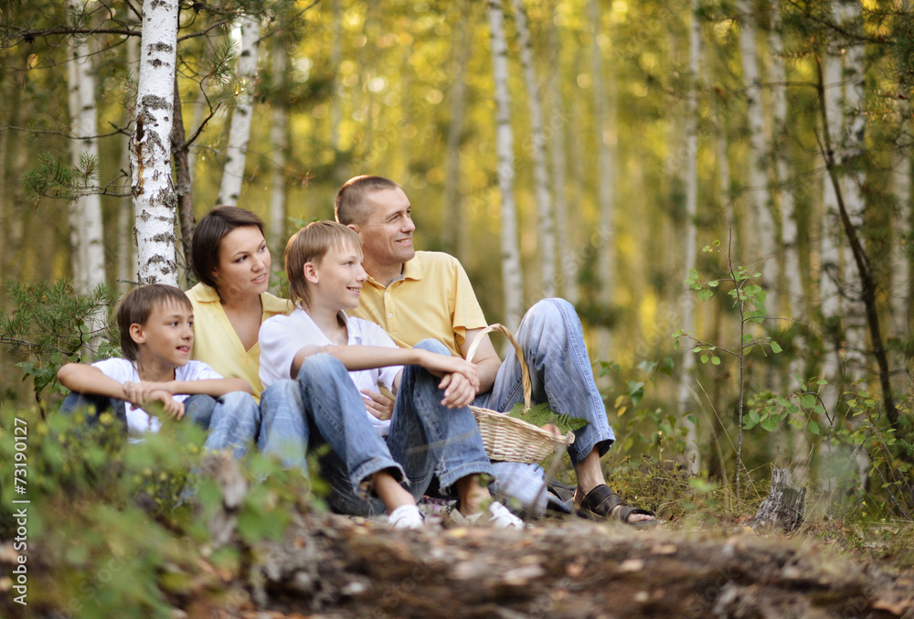 Family on a picnic