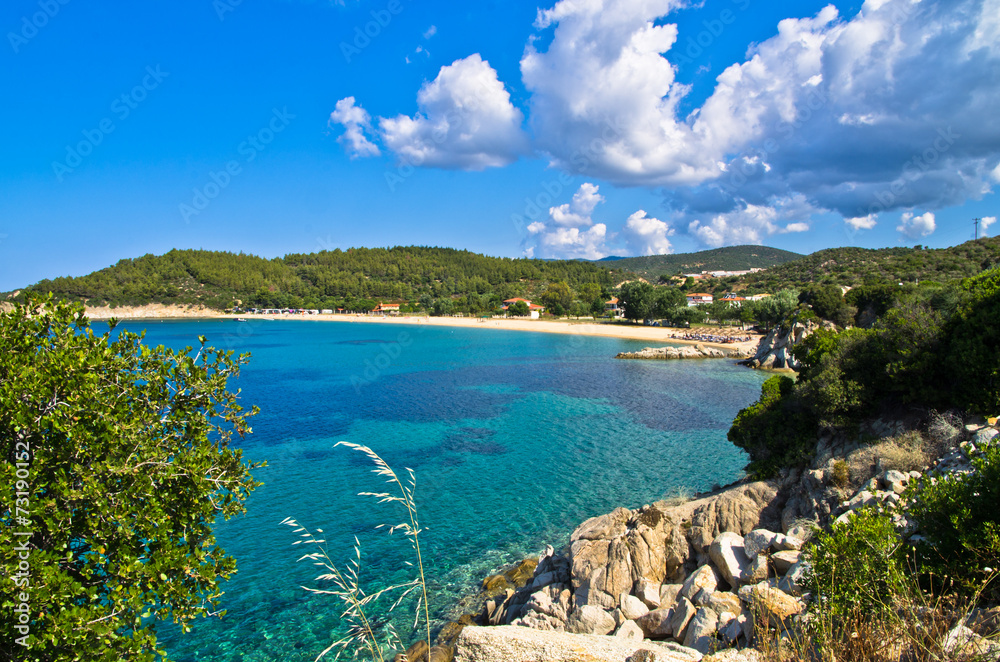 Beachscape of Aegean sea, Destenika beach, Sithonia Beachscape of Aegean sea, Destenika beach, Sithonia