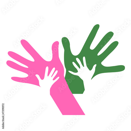 children and adults hands together © dip