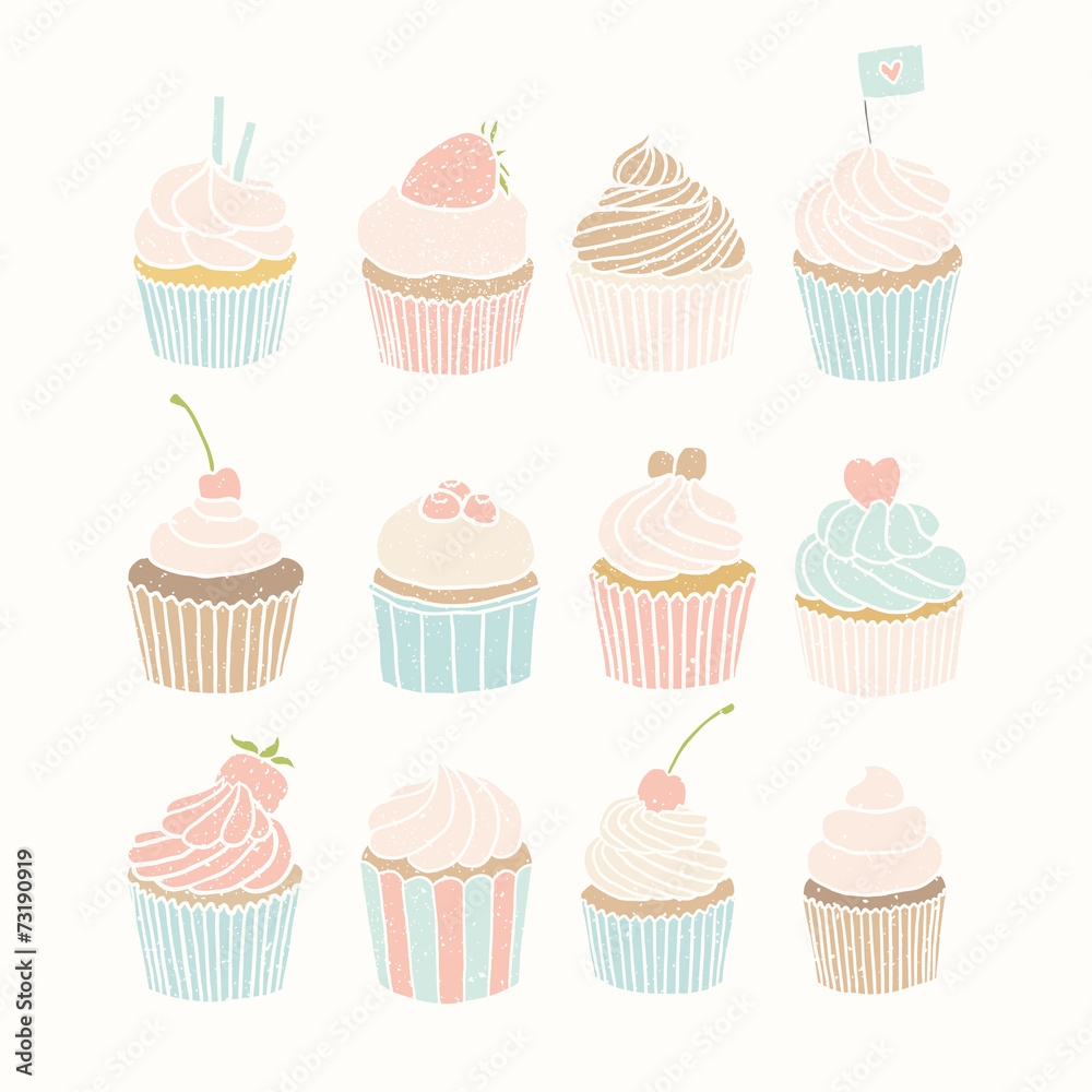 Set of 12 cupcakes. Set of 12 cupcakes.