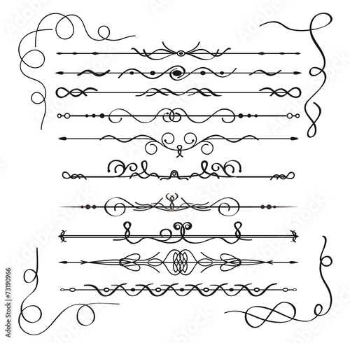 Calligraphic design elements or decorations
