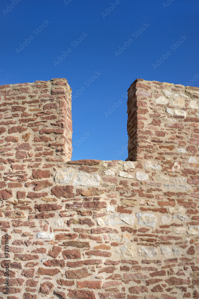 Detail einer Burgmauer