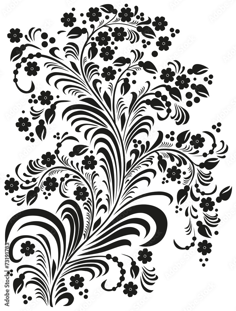 A decorative flowers in folk style A decorative flowers in folk style