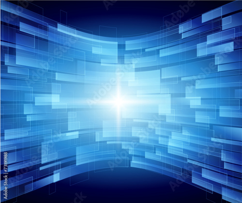 Vector Abstract Technology Background. Digital Global Network Electronic Future Innovation Communication Business Connection. Technology Dark Blue background. Technology Global Network Concept 