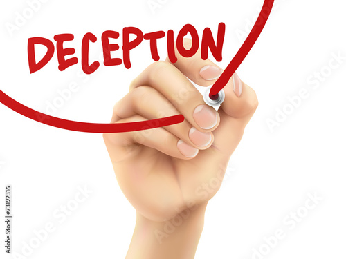 deception word written by hand
