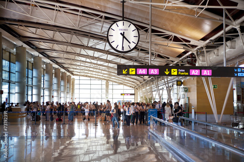 Interior of Madrid airport, departure waiting aria