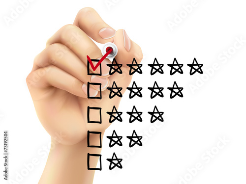 voting five stars by hand